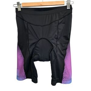 Beroy Women's Bike Cycling Quick Dry Padded Black Purple Blue Sport Shorts L